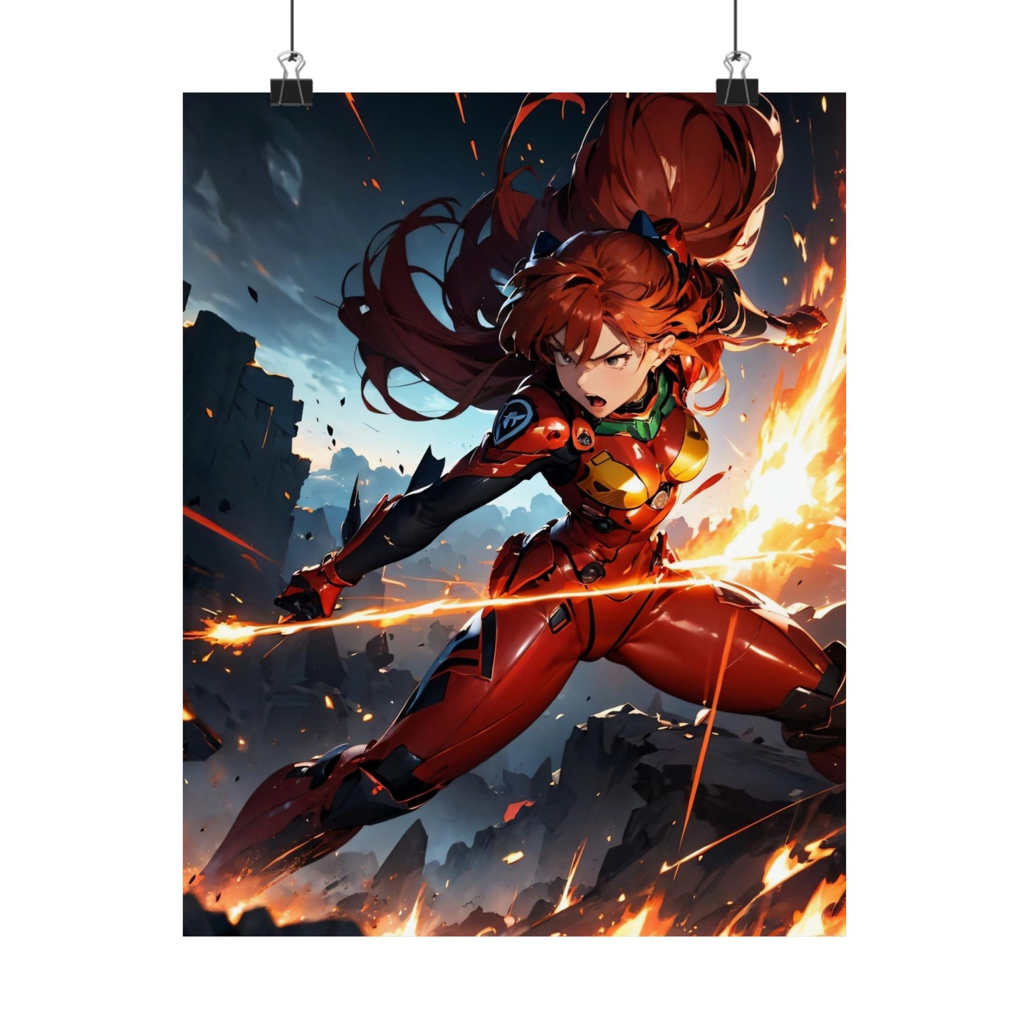 Asuka Soryu 001 Matte Vertical Posters