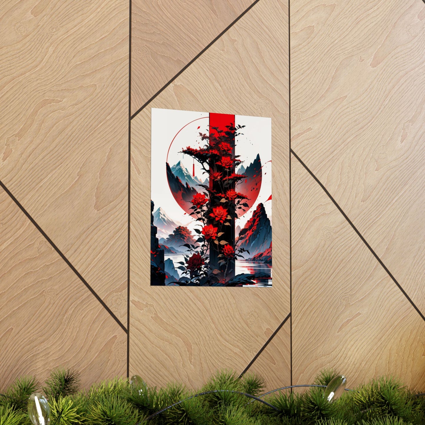 Crimson Bloom Vertical Posters