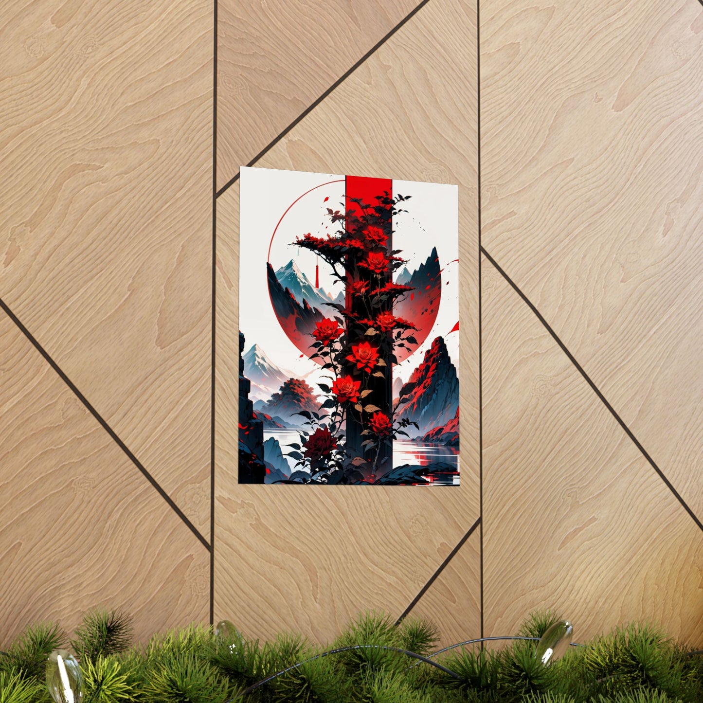 Crimson Bloom Vertical Posters