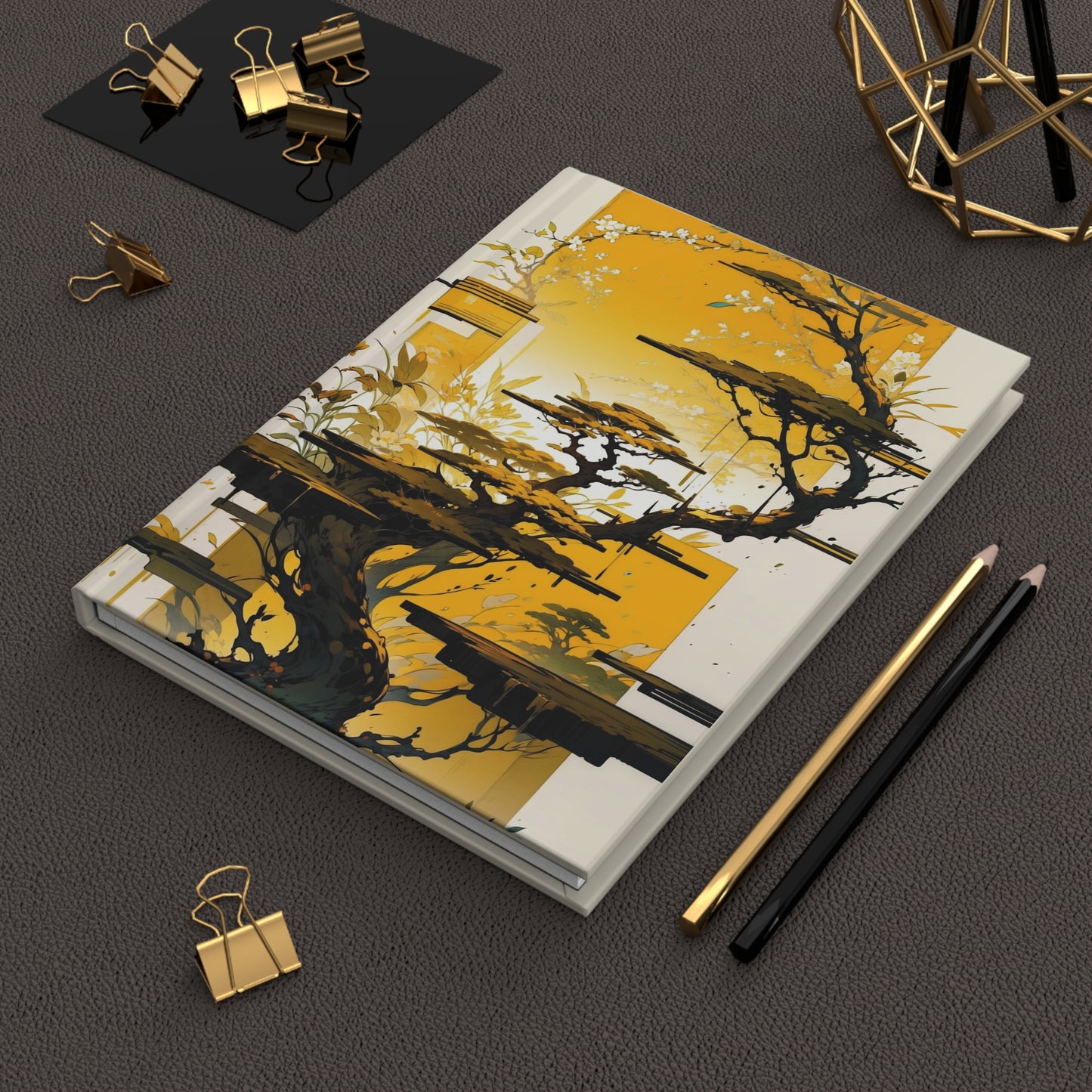 Golden Bonsai Dreams Hardcover Journal Matte