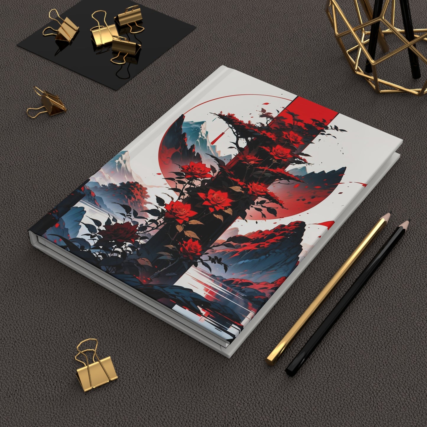 Crimson Bloom Hardcover Journal Matte