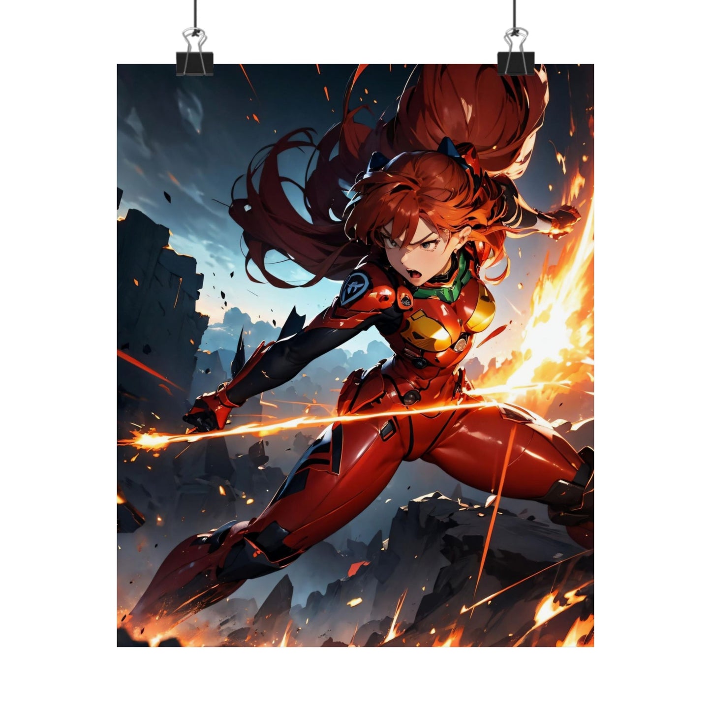 Asuka Soryu 001 Matte Vertical Posters