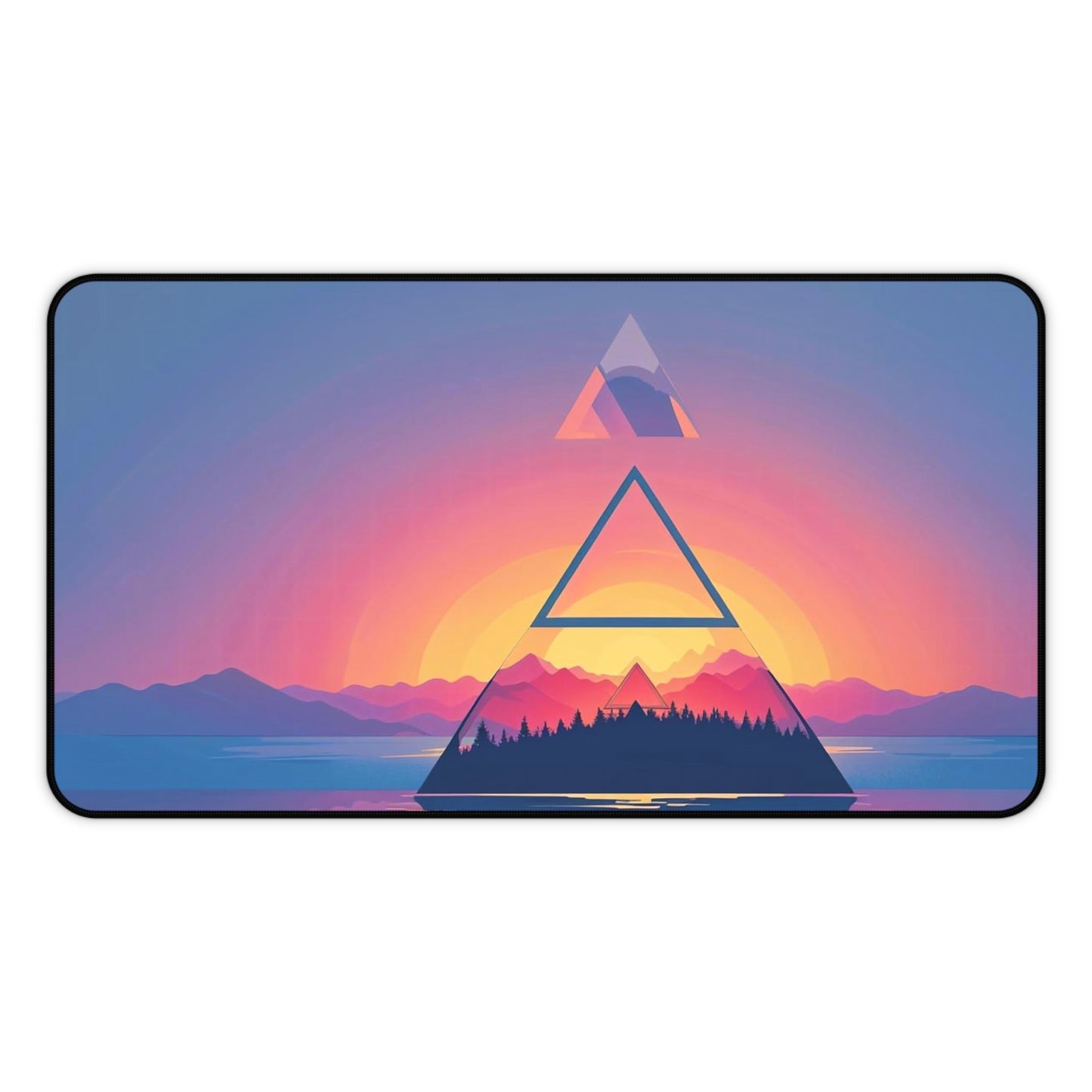Geometric Neon Desk Mat