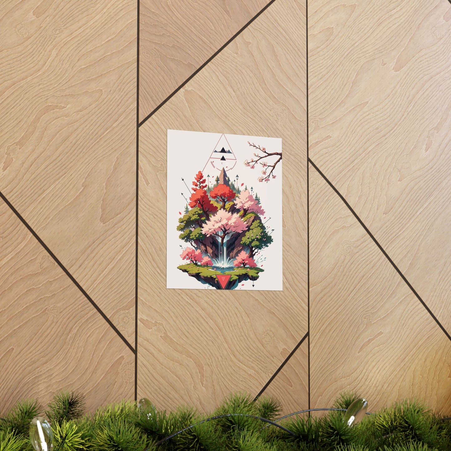 Sakura Waterfall Vertical Posters