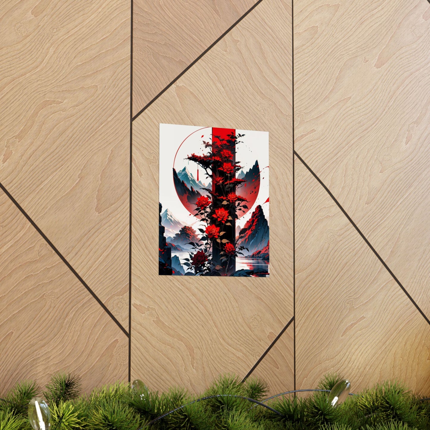 Crimson Bloom Vertical Posters