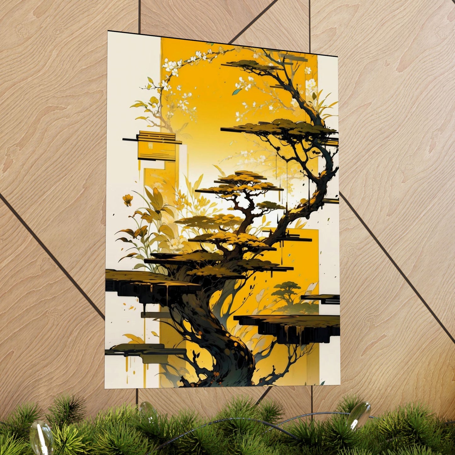 Golden Bonsai Dreams Vertical Posters