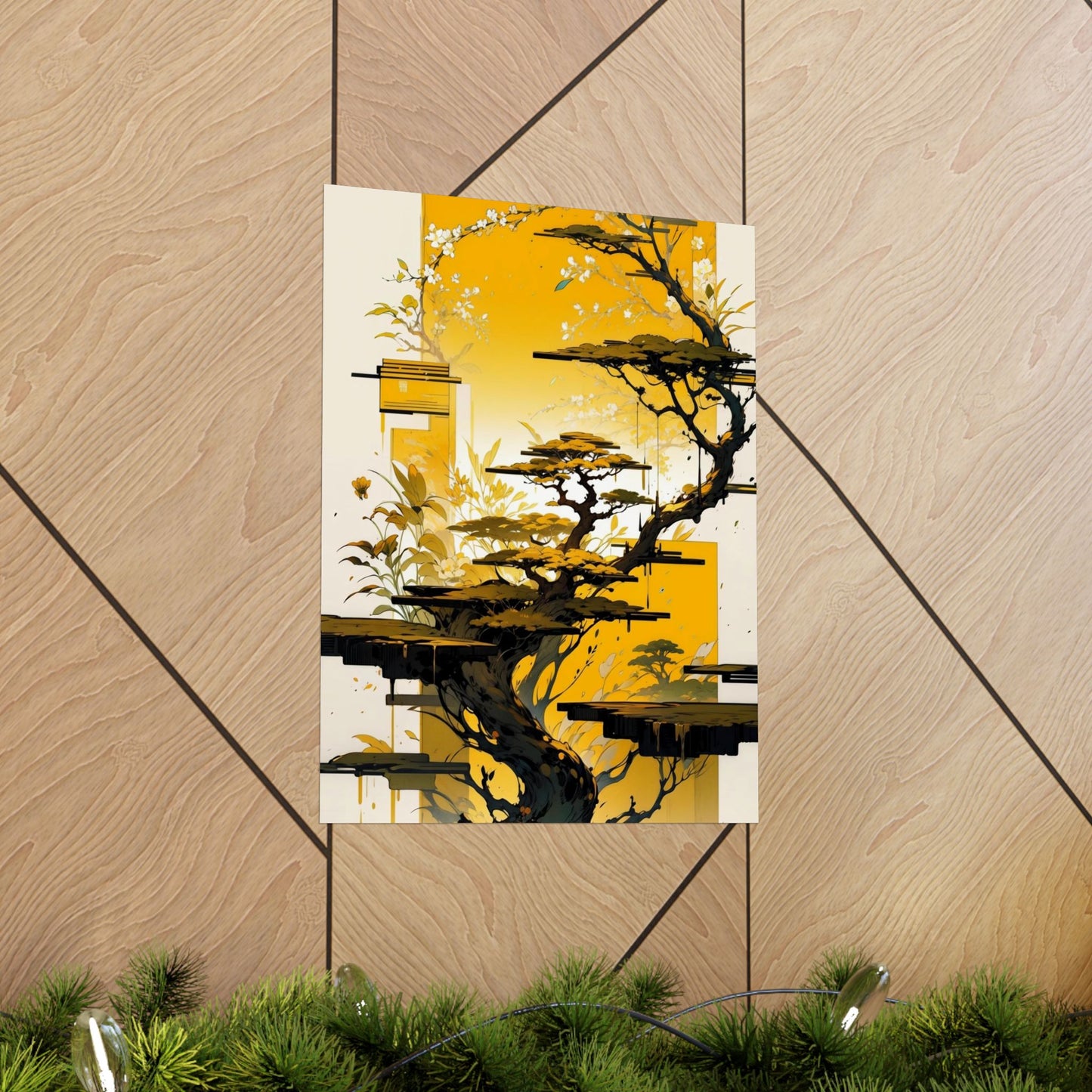 Golden Bonsai Dreams Vertical Posters
