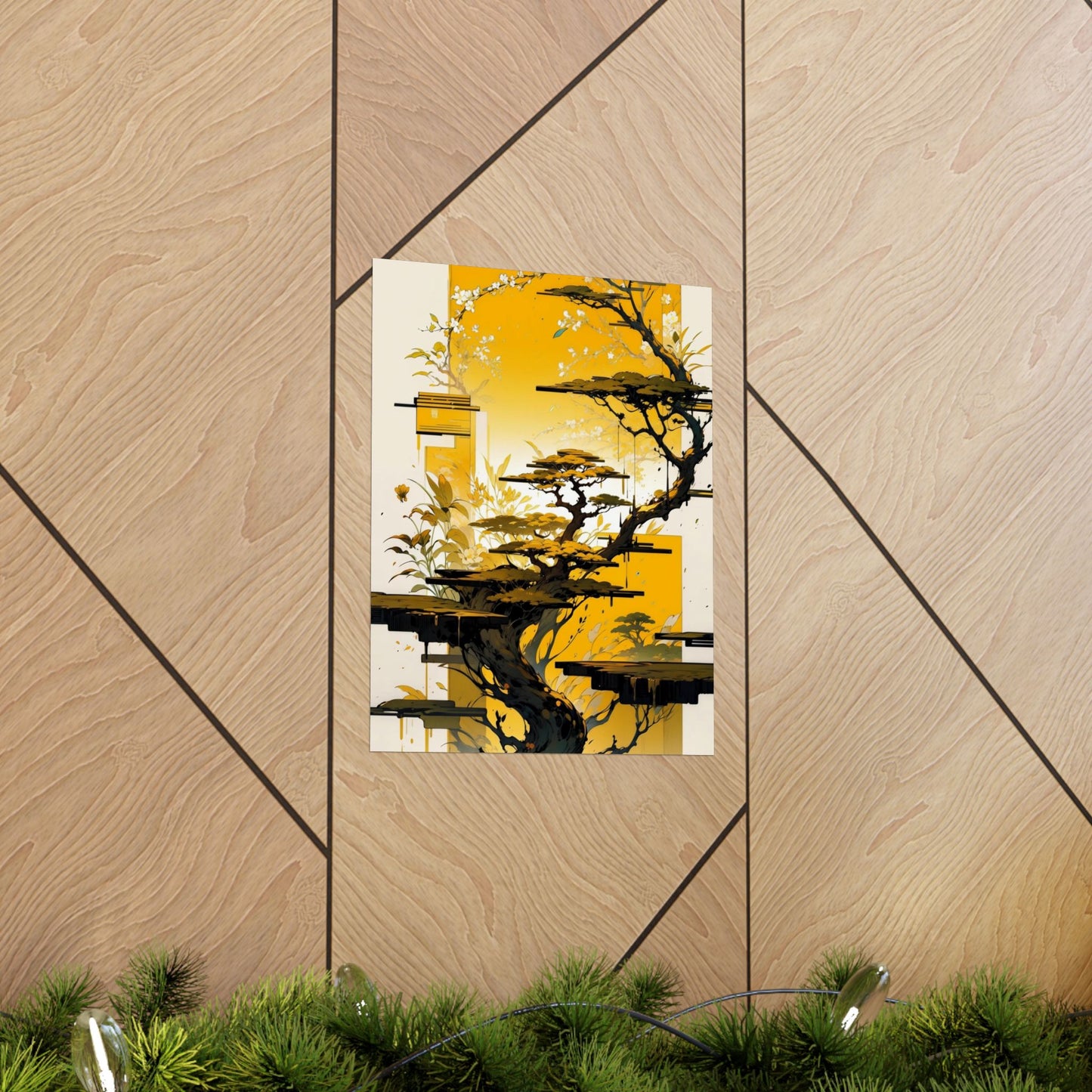 Golden Bonsai Dreams Vertical Posters