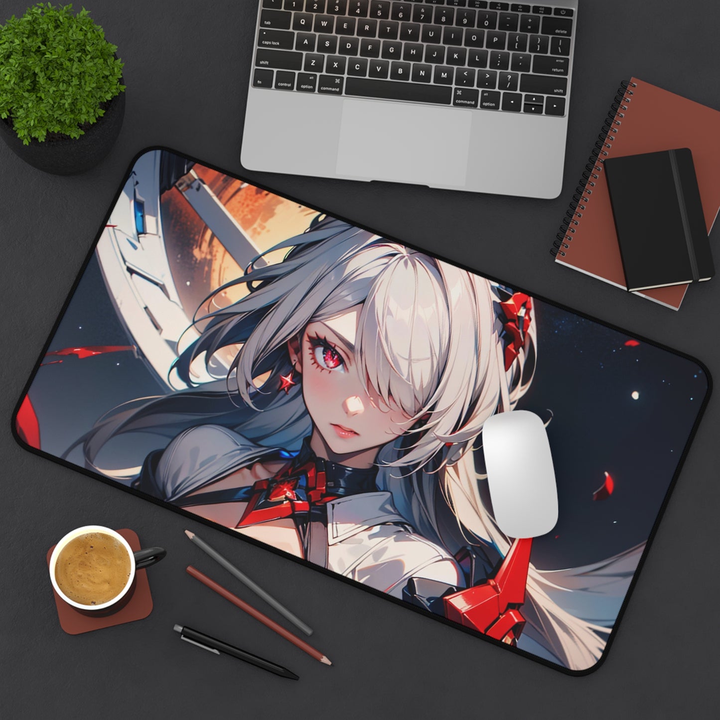 Acheron White 001 Desk Mat