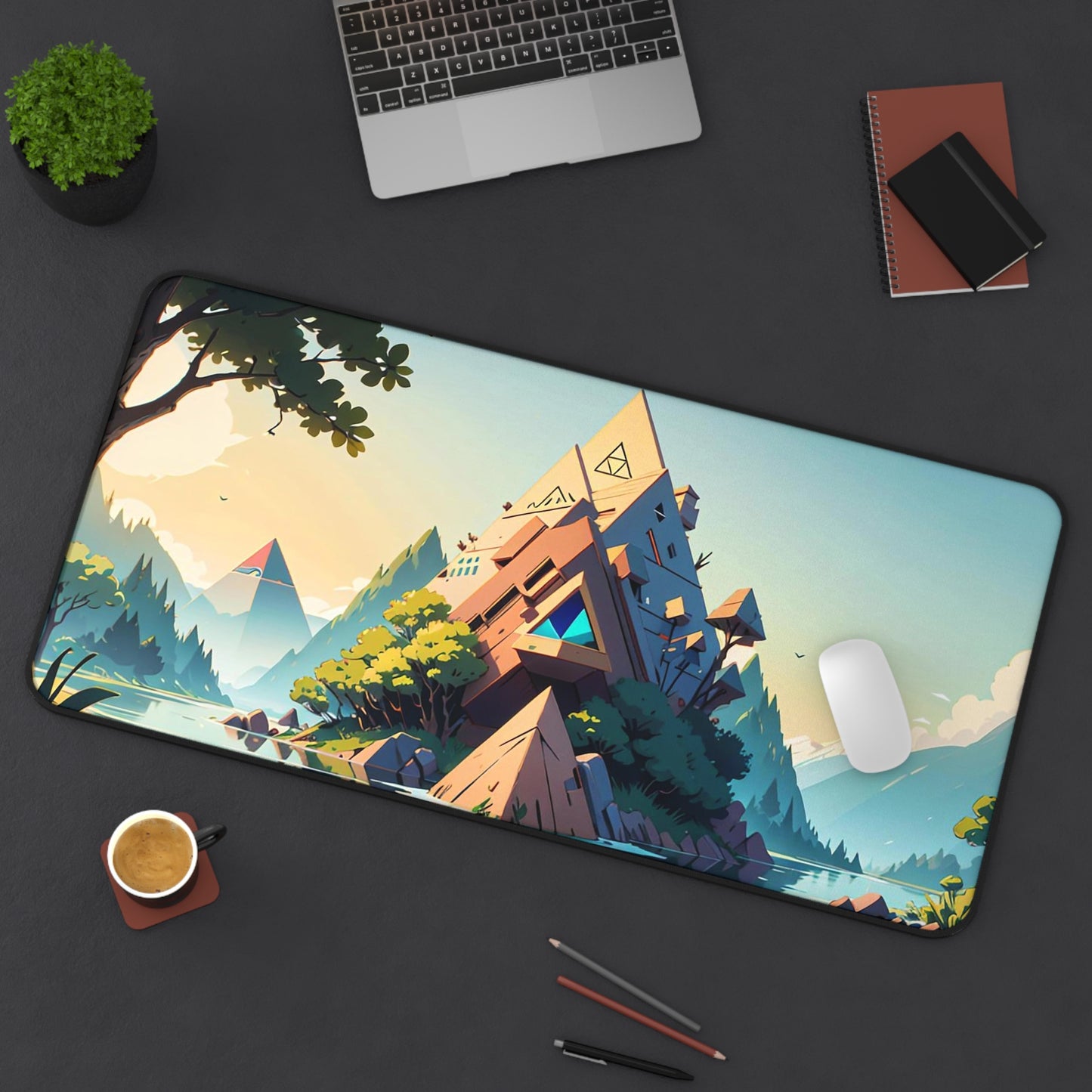 Geometric Scenery Desk Mat