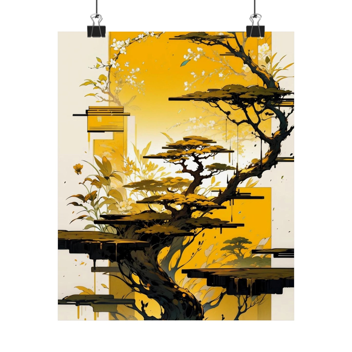 Golden Bonsai Dreams Vertical Posters