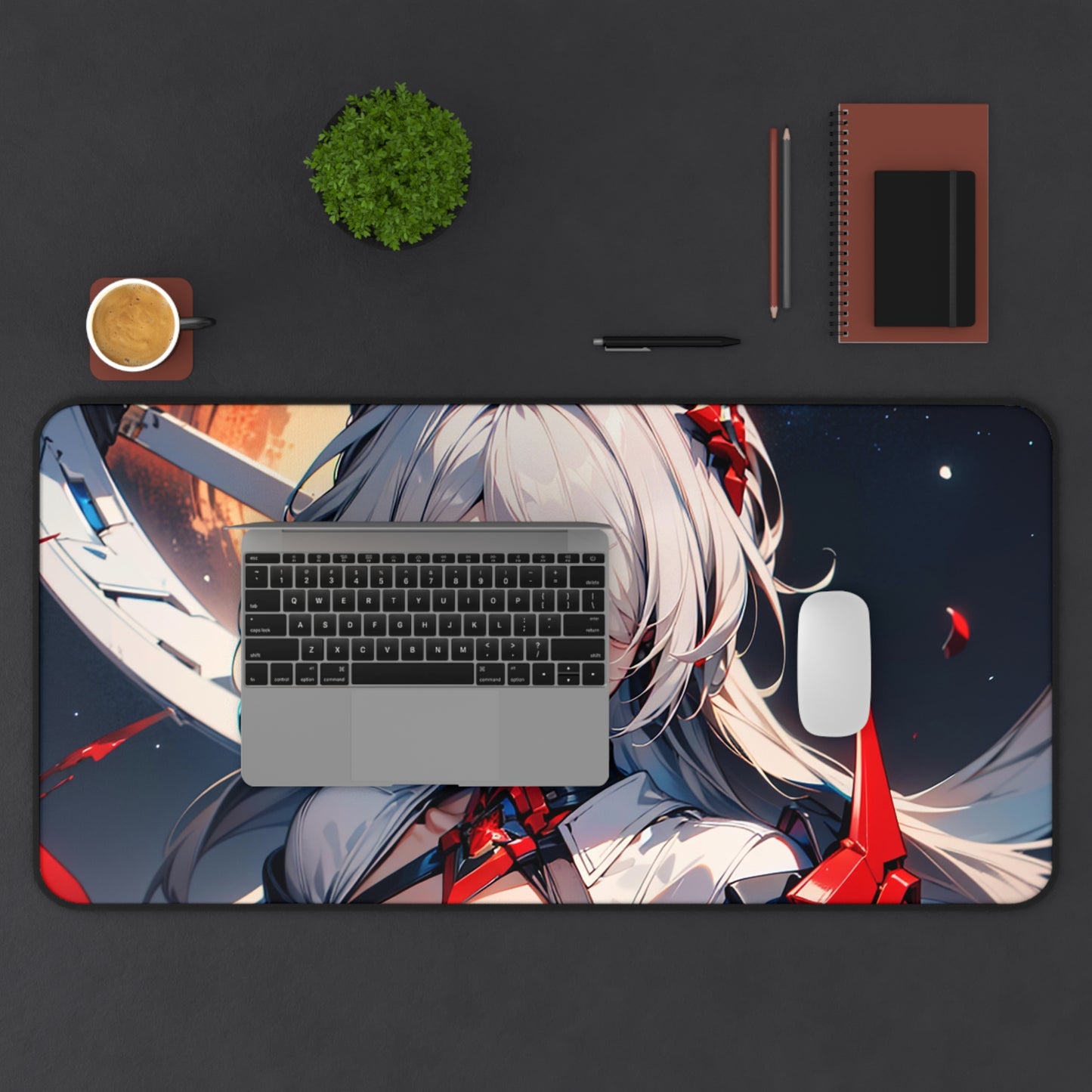 Acheron White 001 Desk Mat