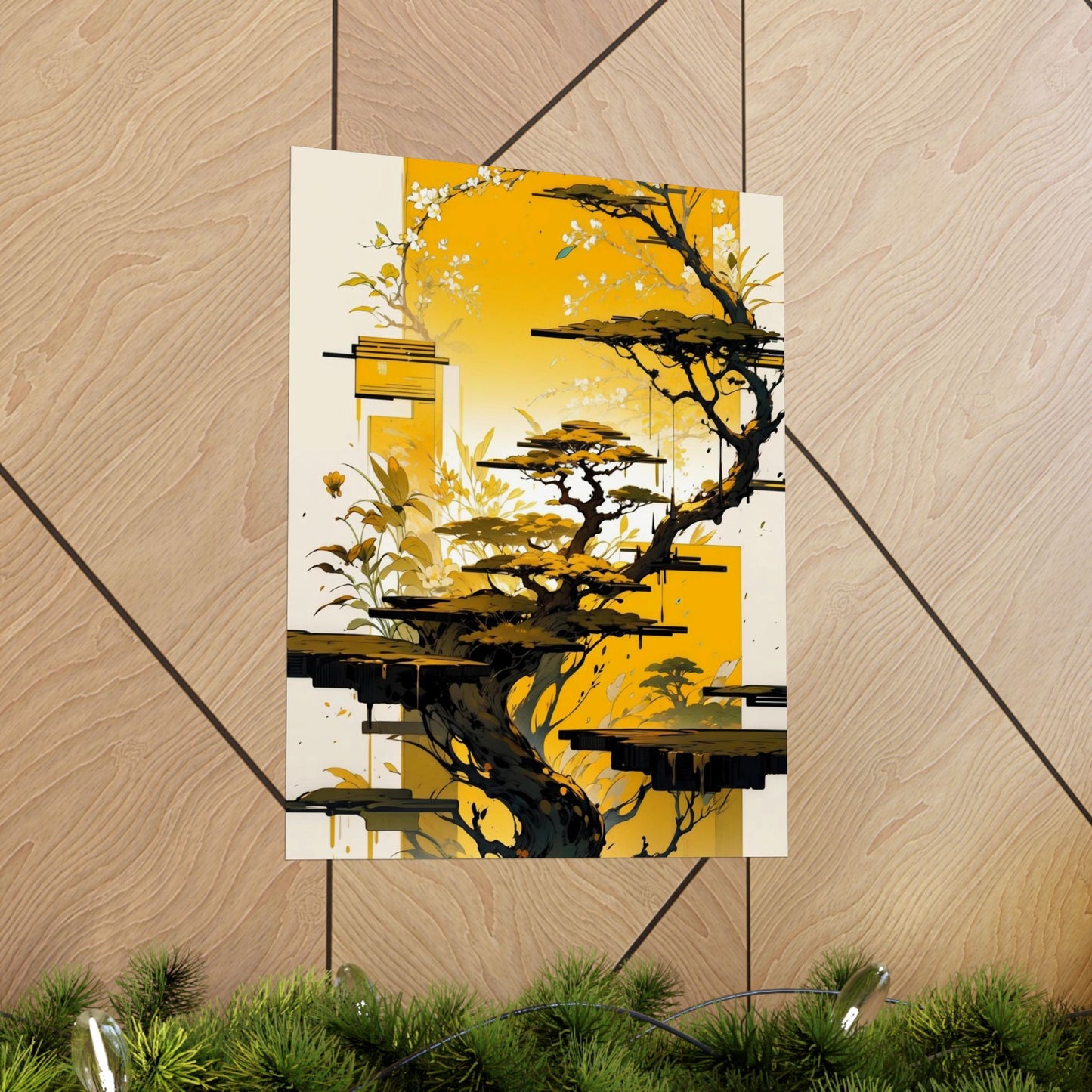 Golden Bonsai Dreams Vertical Posters