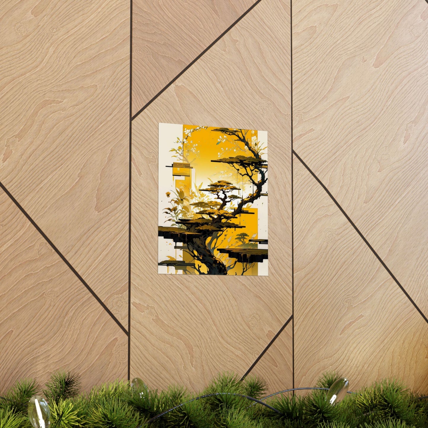 Golden Bonsai Dreams Vertical Posters