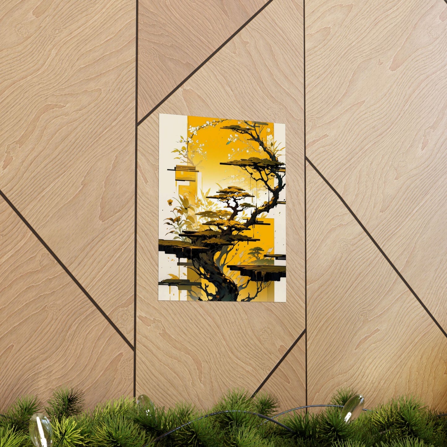 Golden Bonsai Dreams Vertical Posters