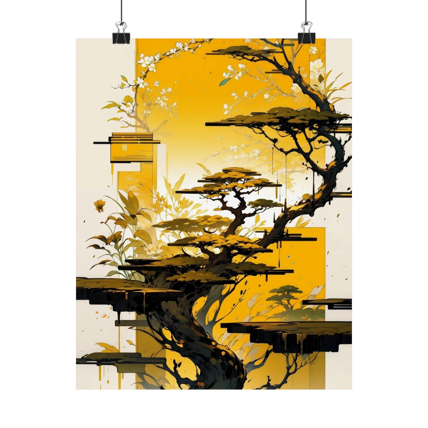 Golden Bonsai Dreams Vertical Posters