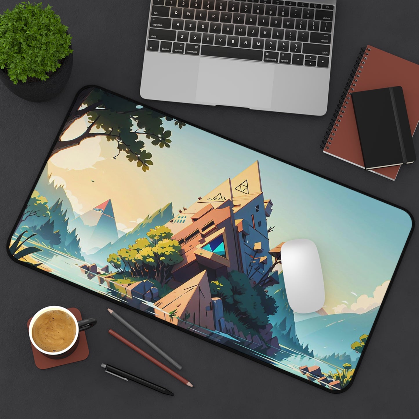 Geometric Scenery Desk Mat