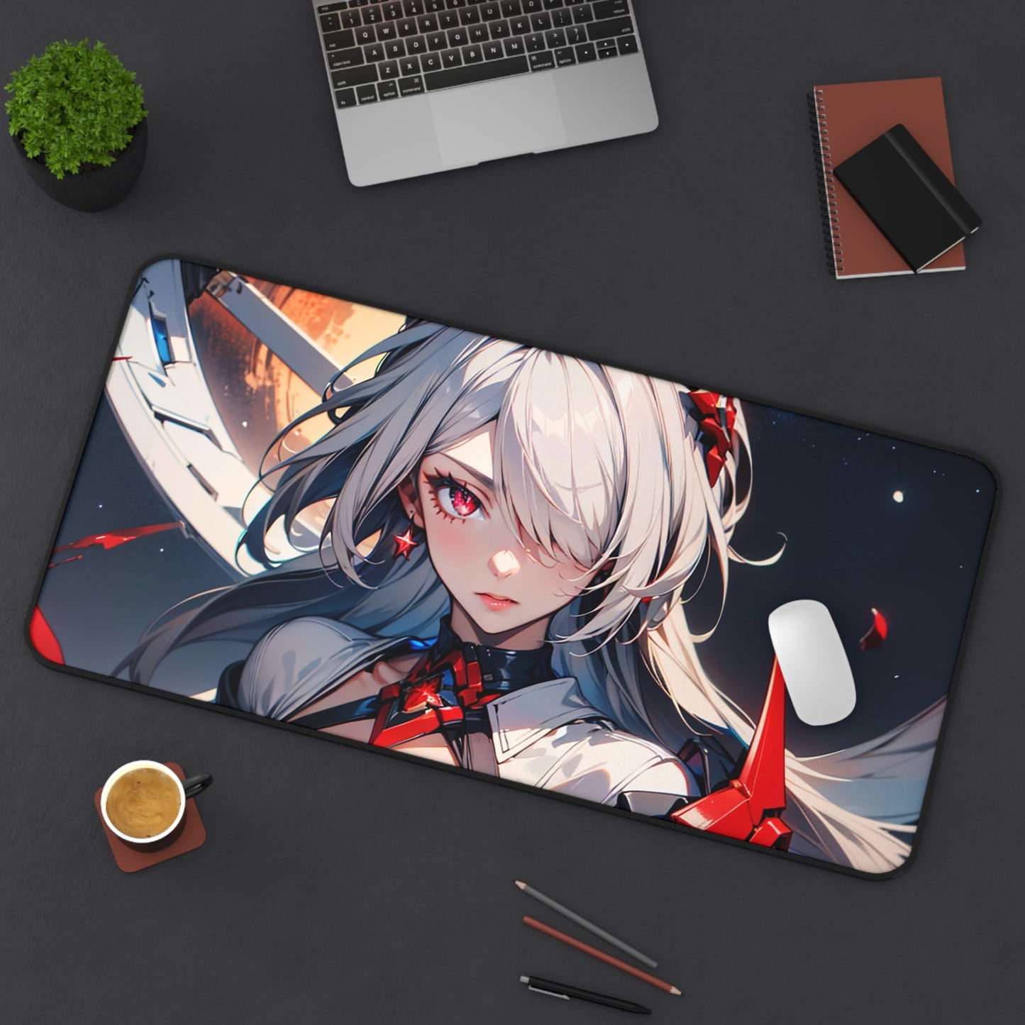 Acheron White 001 Desk Mat