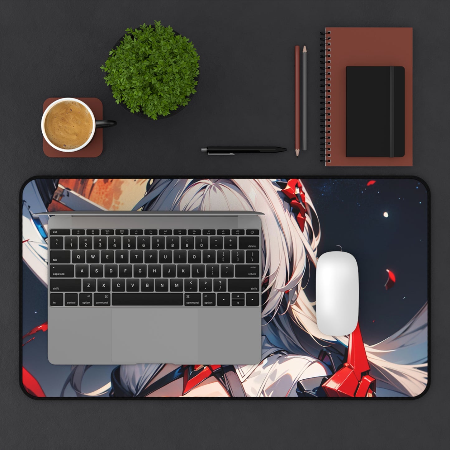 Acheron White 001 Desk Mat