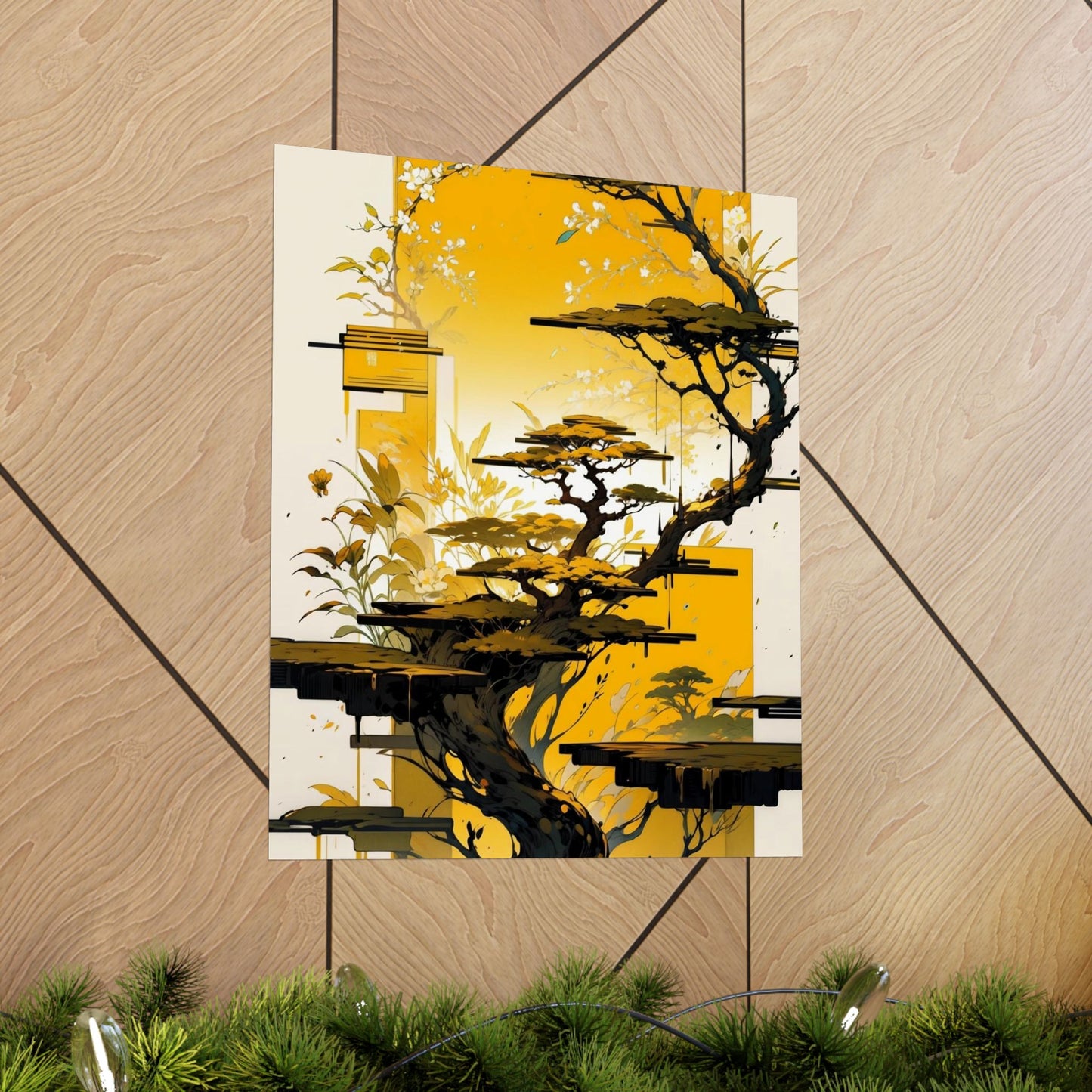 Golden Bonsai Dreams Vertical Posters